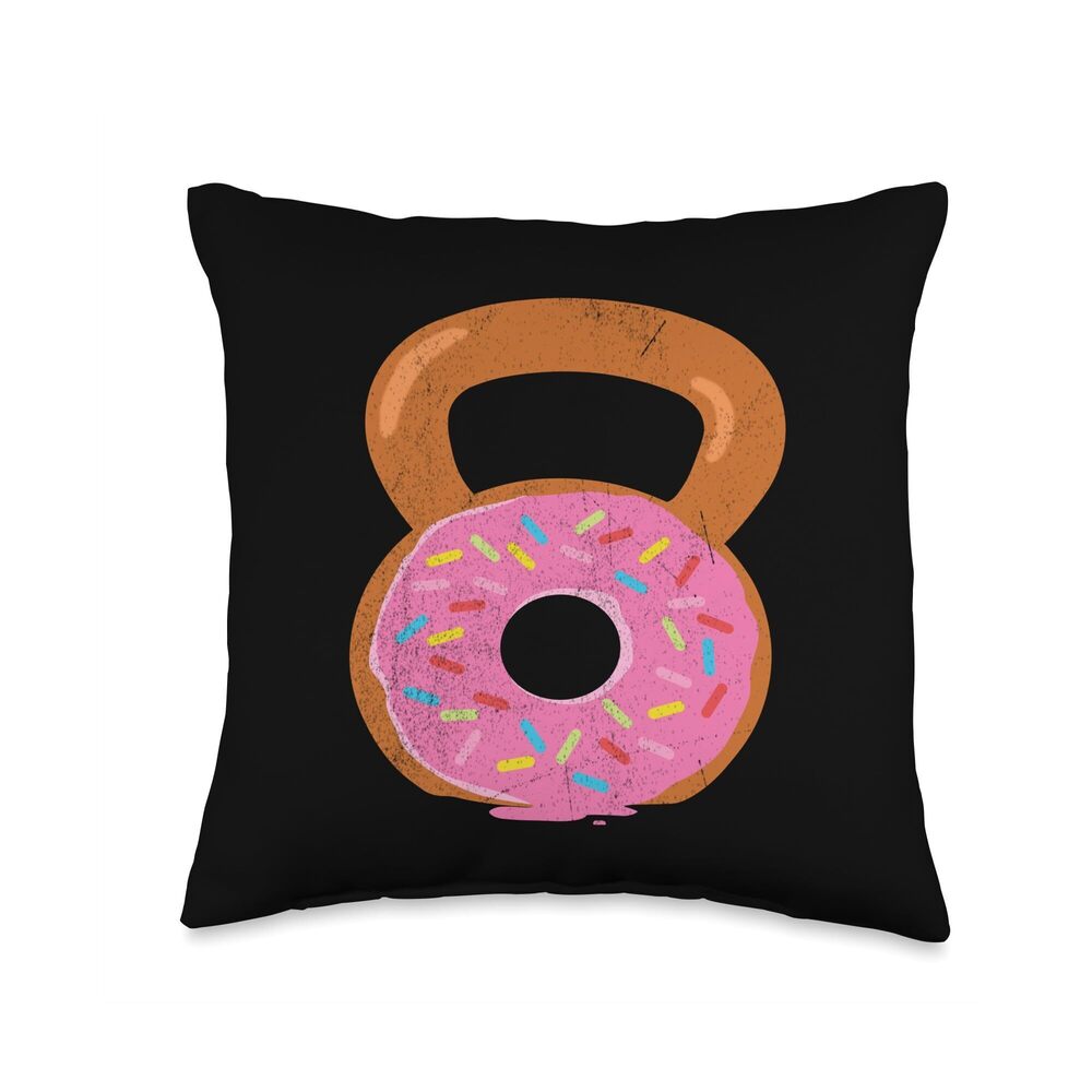 8938 Weightlifing Kettlebell Funny Workout Gym Weightlifter Donut Throw